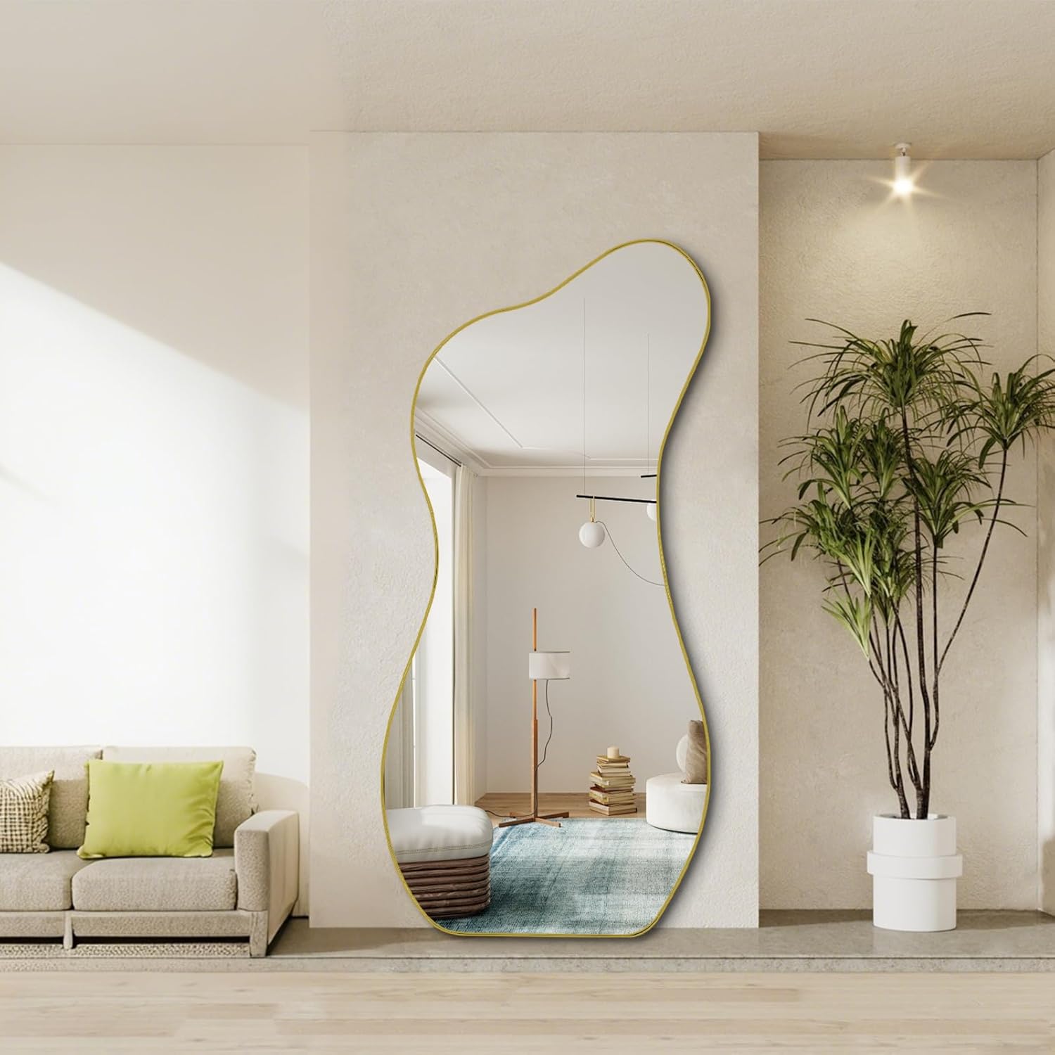 Curvo Modern Irregular Full-Length Mirror - Organic Curved Standing Mirror - 170x70 cm