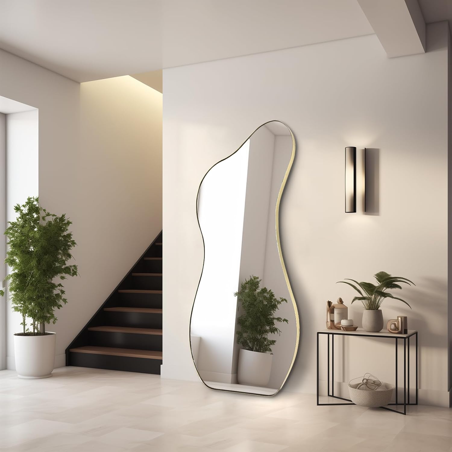 Curvo Modern Irregular Full-Length Mirror - Organic Curved Standing Mirror - 170x70 cm