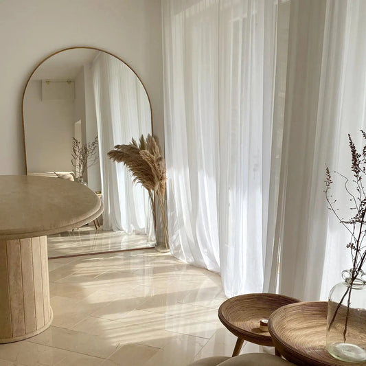 Large Arched Full-Length Mirror with Premium Gold Metal Frame - 180 x 110 cm Spiegel Weltt