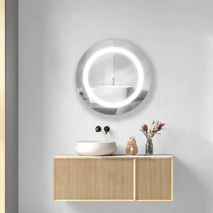 Modern Round Sandblasted Mirror with Premium LED Lighting Spiegel Weltt