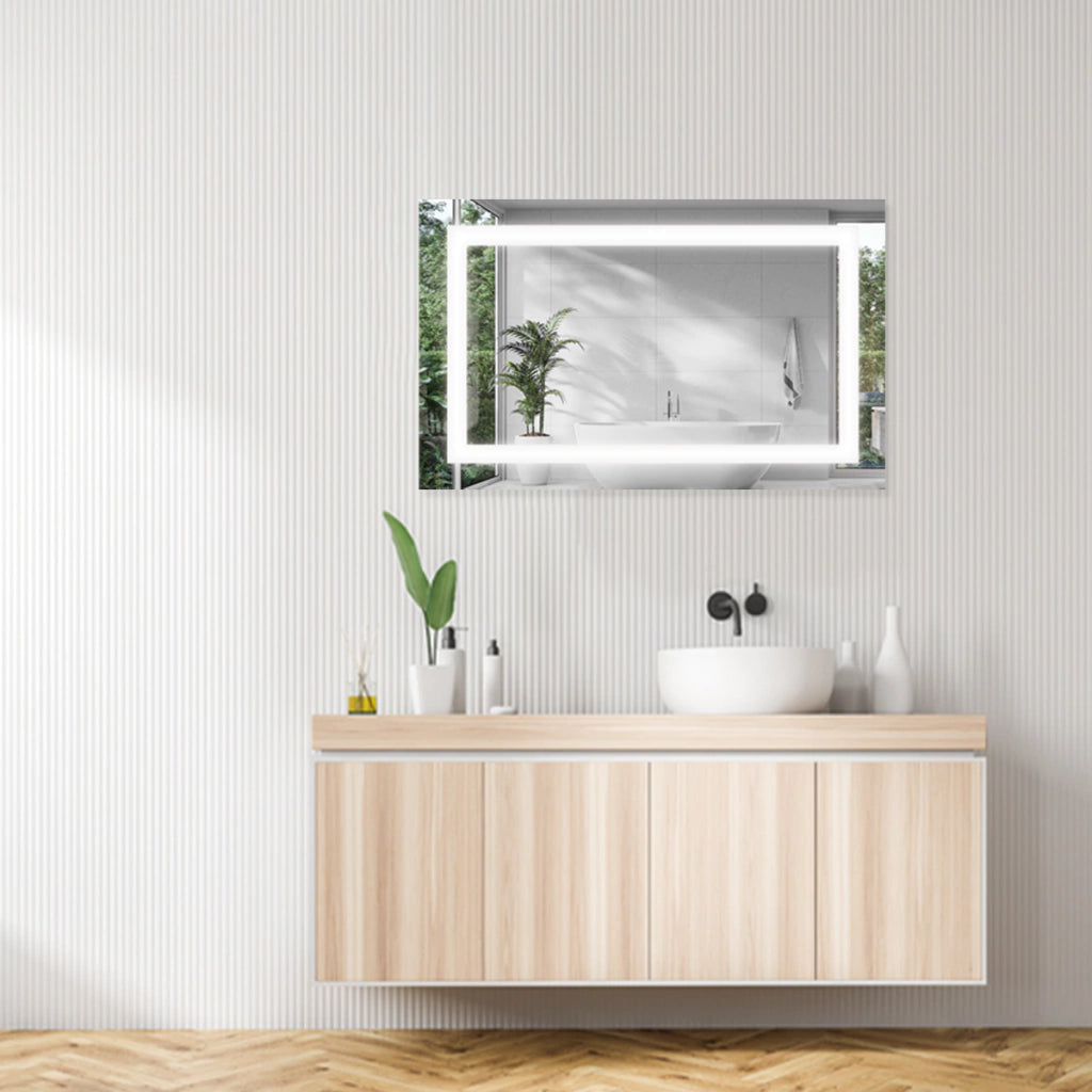 Rectangular Sanded Mirror With LED