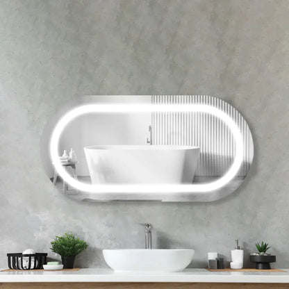Sandblasted Capsule LED Mirror - Premium Decorative Backlit Design Spiegel Weltt