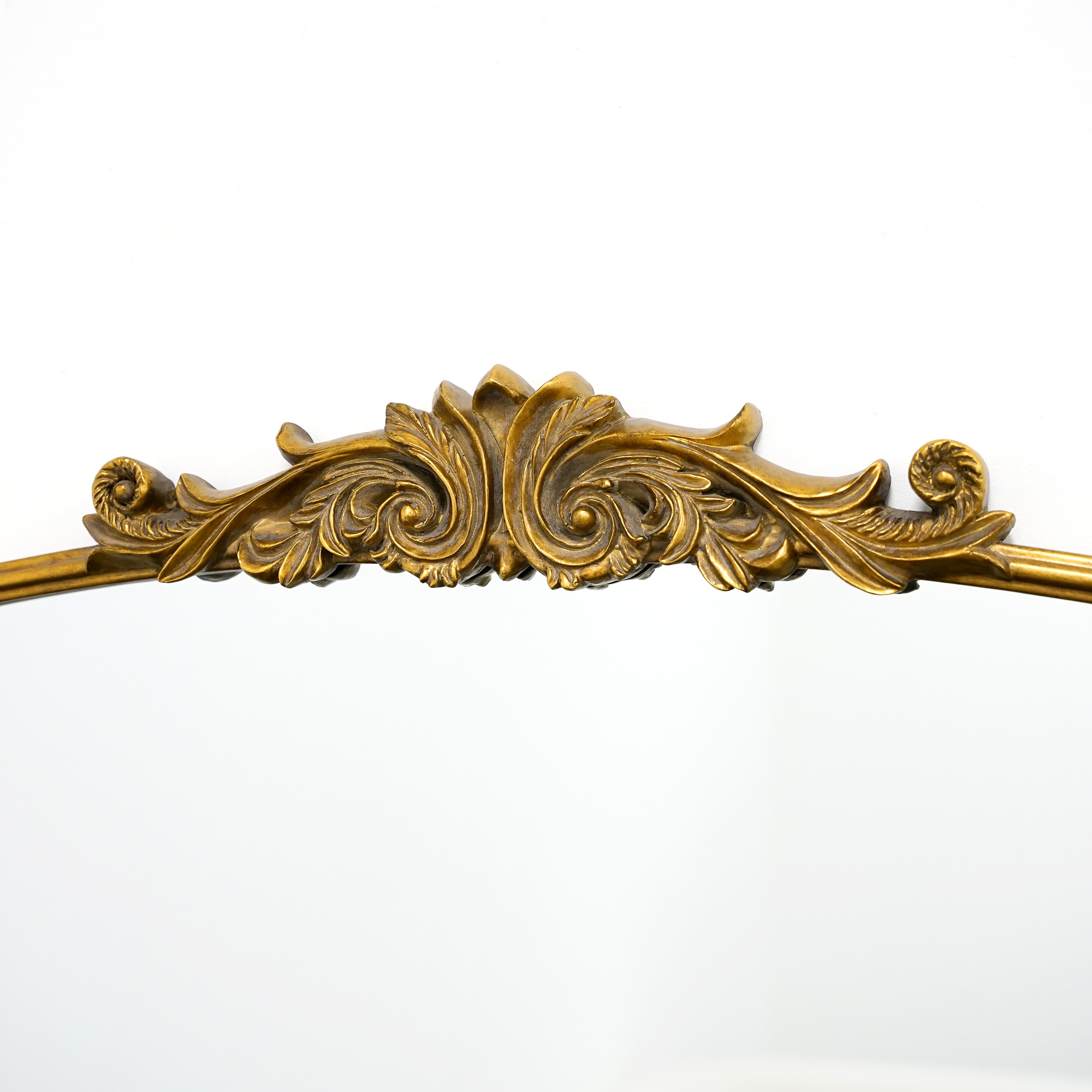 Amélia Large Format Arched Mirror – Antique Gold Metal (186 x 100 cm)