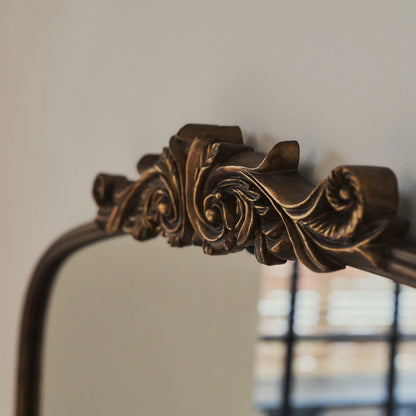 Amelia Arched Mantel Mirror - Elegant Antique Gold Fireplace Mirror - 100 x 87 cm Spiegel Weltt