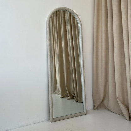 Arched Full-Length Standing Mirror with Concrete Finish Frame (172 x 60 cm) Spiegel Weltt