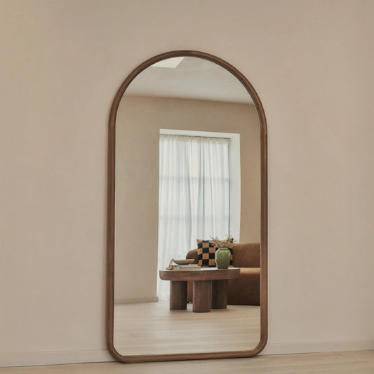 Amora Arched Full-Length Mirror - Natural Paulownia Wood Frame - 190 x 100 cm Spiegel Weltt