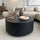 Table basse ronde Angelo - Table basse minimaliste en onyx noir naturel