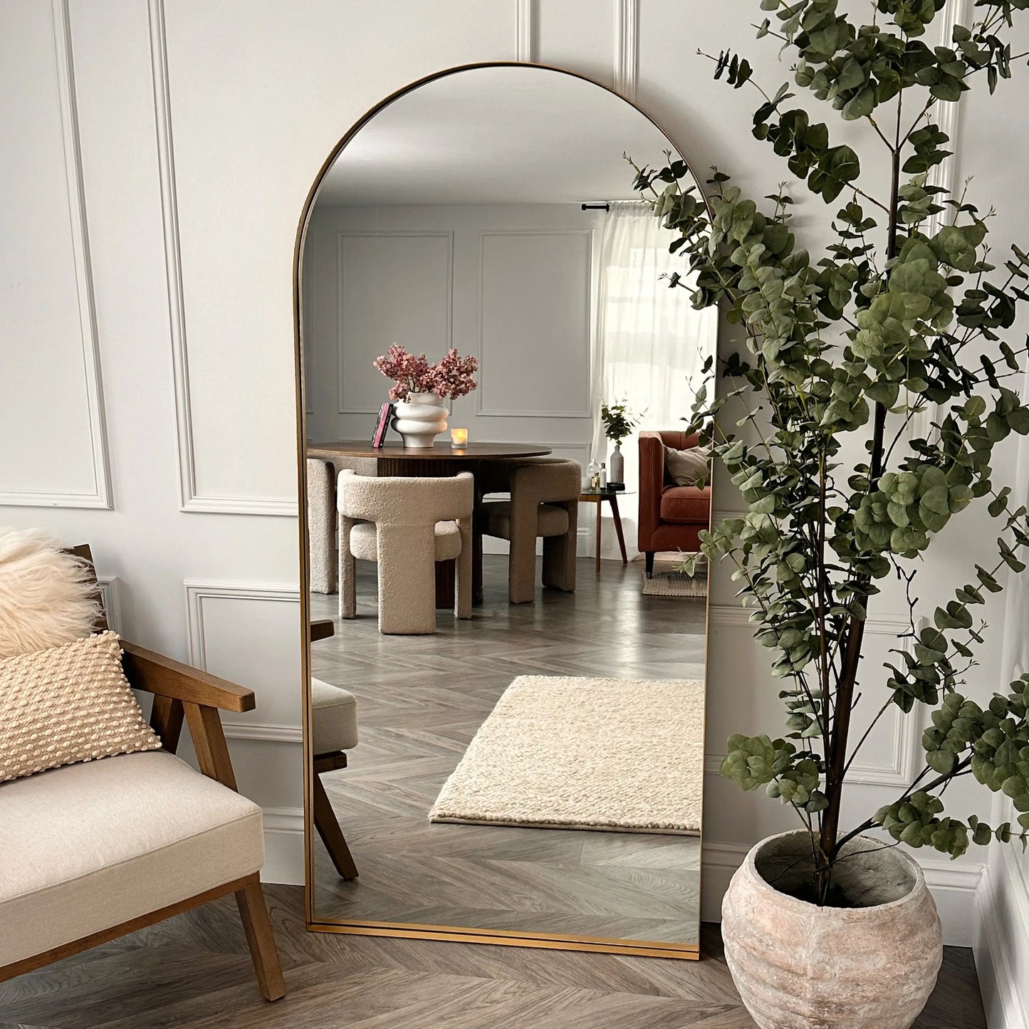 Arcus Large Arched Full-Length Mirror - Premium Gold Metal Frame - 170 x 80 cm Spiegel Weltt