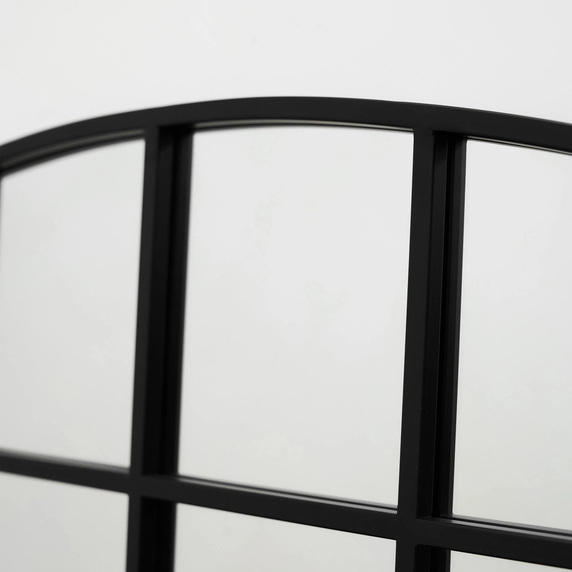 Industrial Arched Window Mirror in Matte Black Metal - 120 x 80 cm Spiegel Weltt