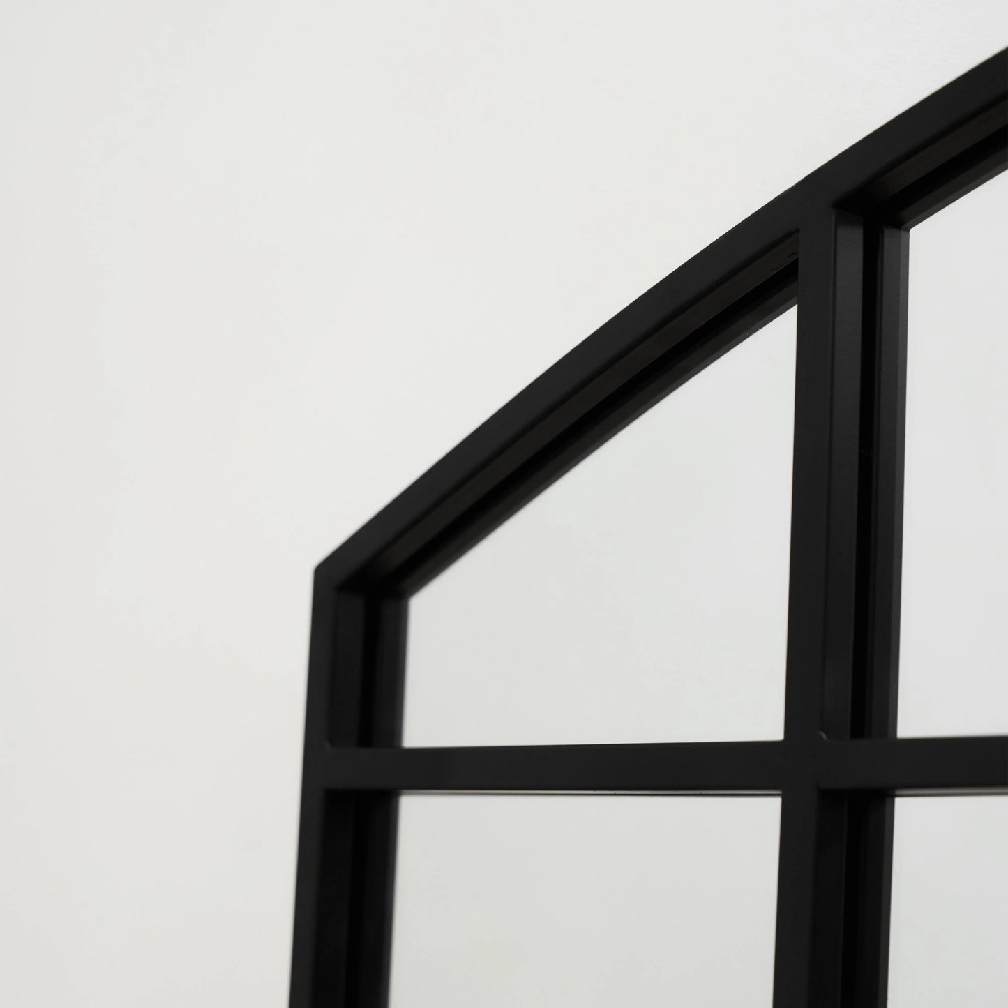 Industrial Arched Window Mirror in Matte Black Metal - 120 x 80 cm Spiegel Weltt
