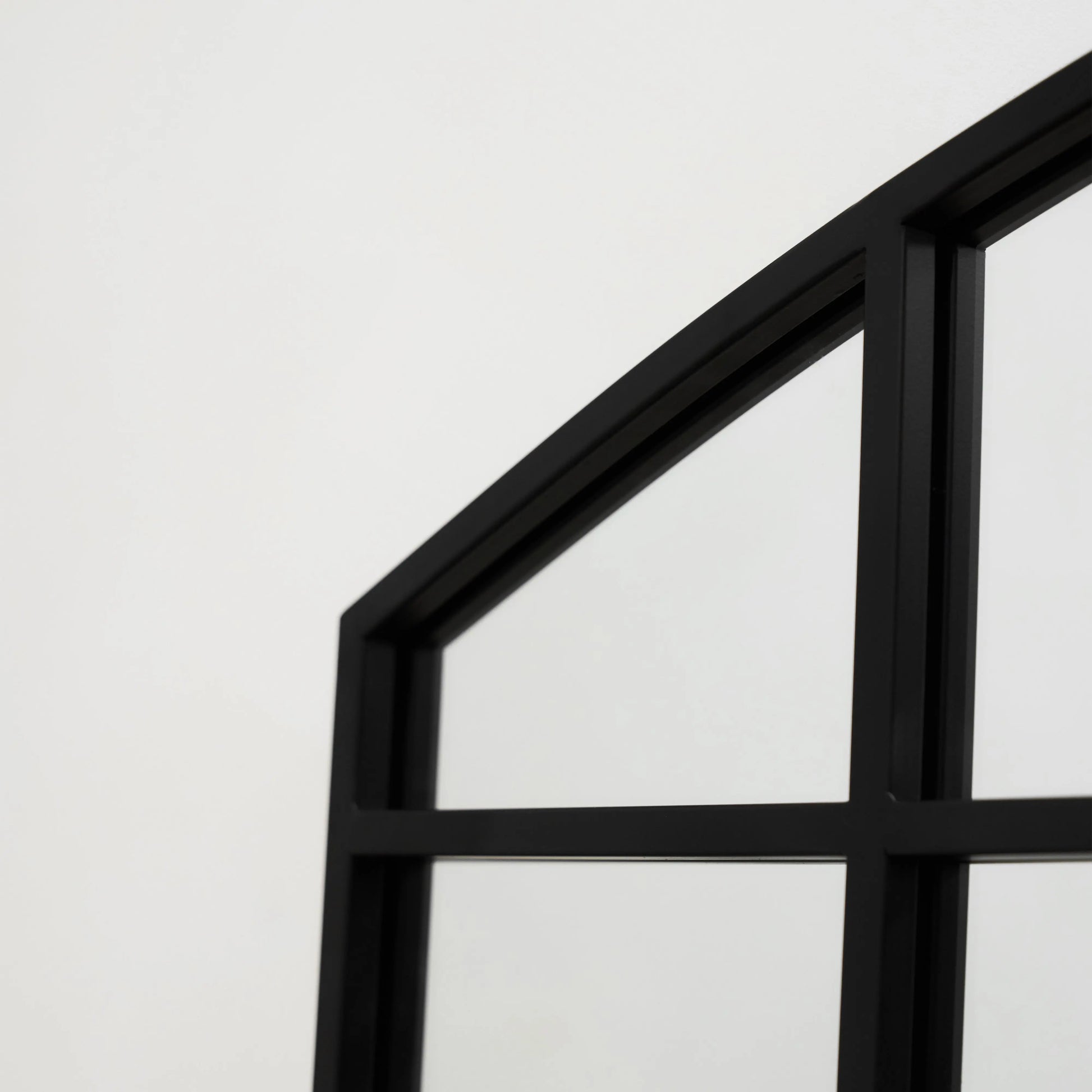 Industrial Arched Window Mirror in Matte Black Metal - 120 x 80 cm Spiegel Weltt