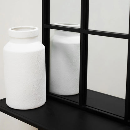 Industrial Arched Window Mirror in Matte Black Metal - 120 x 80 cm Spiegel Weltt