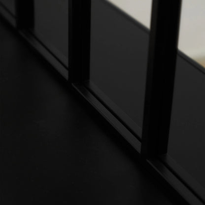 Industrial Arched Window Mirror in Matte Black Metal - 120 x 80 cm Spiegel Weltt