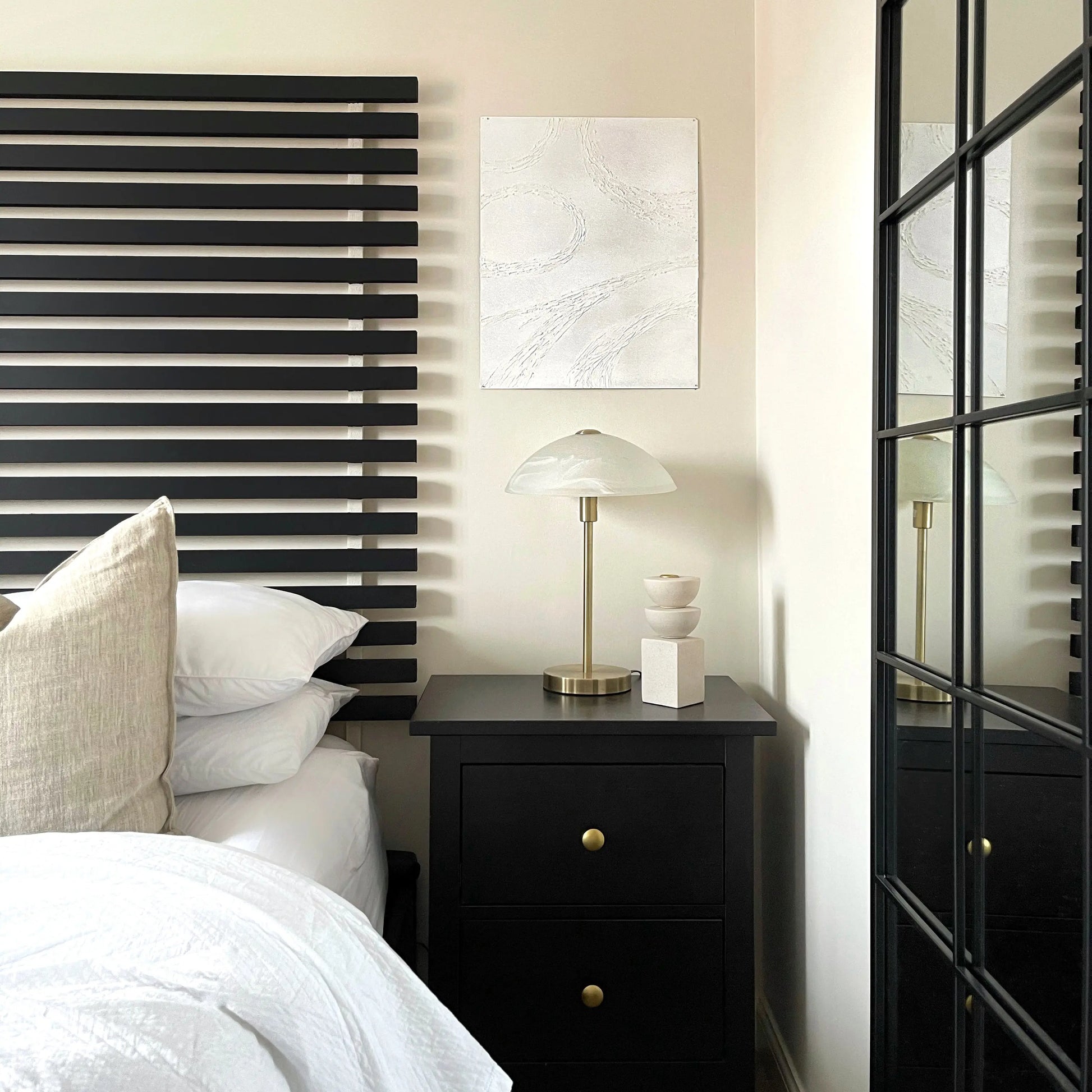 Brooklyn Industrial Window Pane Mirror - Matte Black Metal Frame - 140 x 70 cm Spiegel Weltt