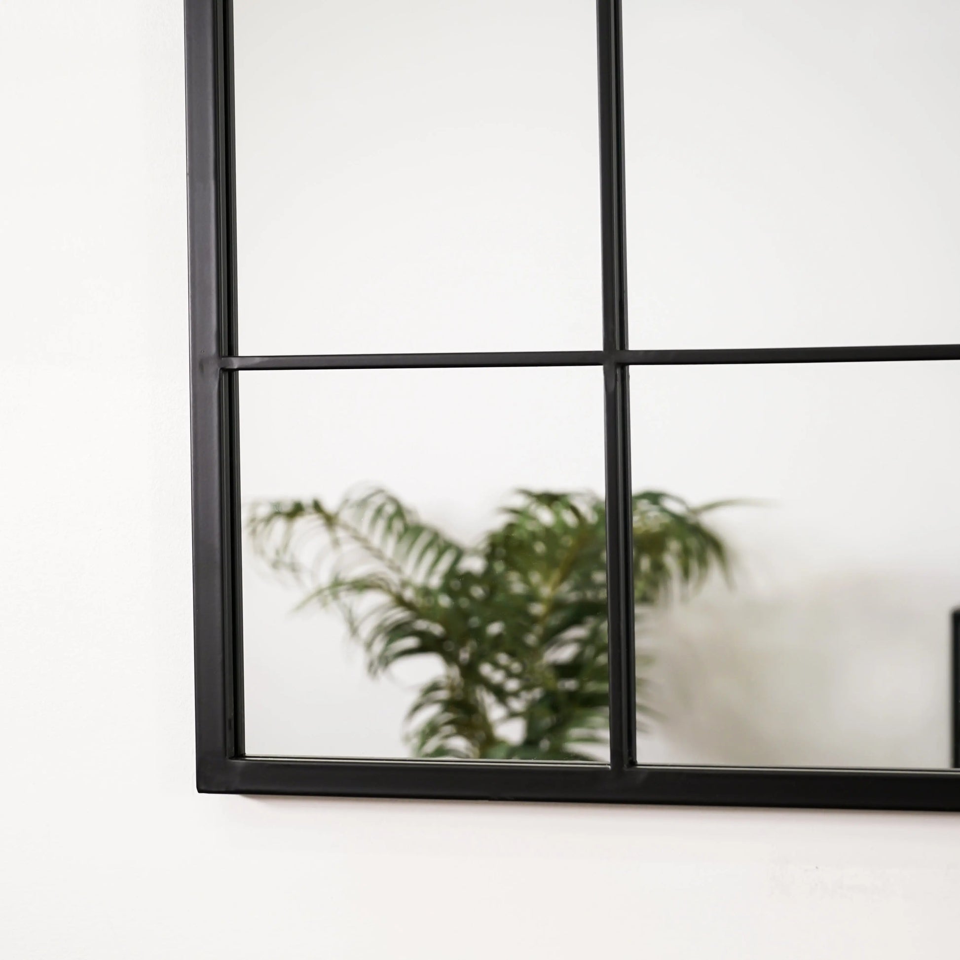 Brooklyn Industrial Window Pane Mirror - Matte Black Metal Frame - 140 x 70 cm Spiegel Weltt