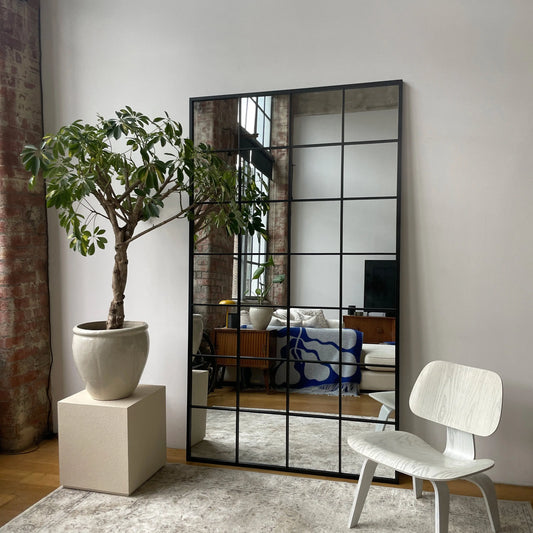 Brooklyn XXL Industrial Style Full-Length Mirror - Matte Black Steel Frame - 210 x 120 cm Spiegel Weltt