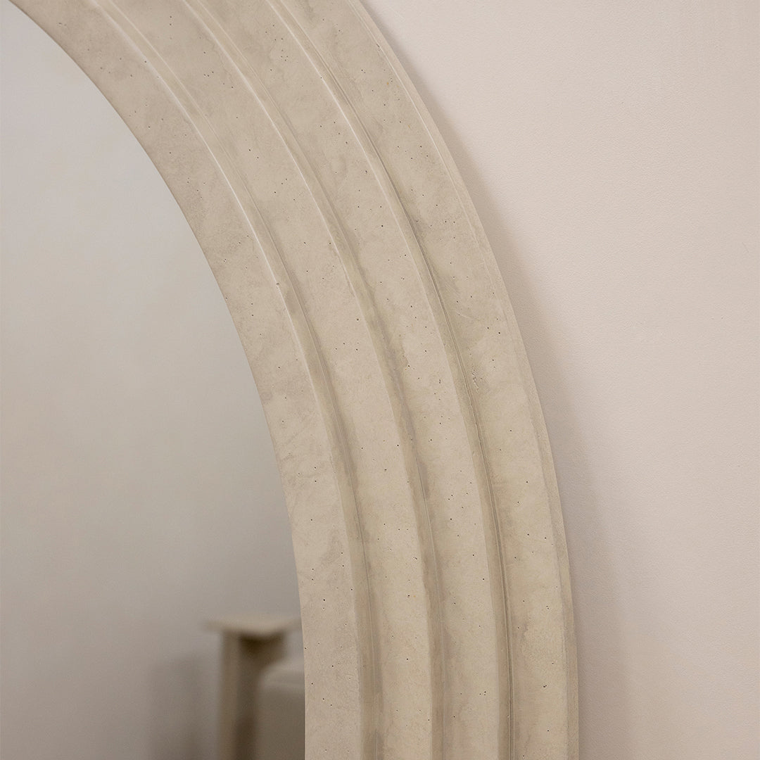 Luciana Large Arched Mirror - Industrial Concrete Texture - 180 cm x 110 cm