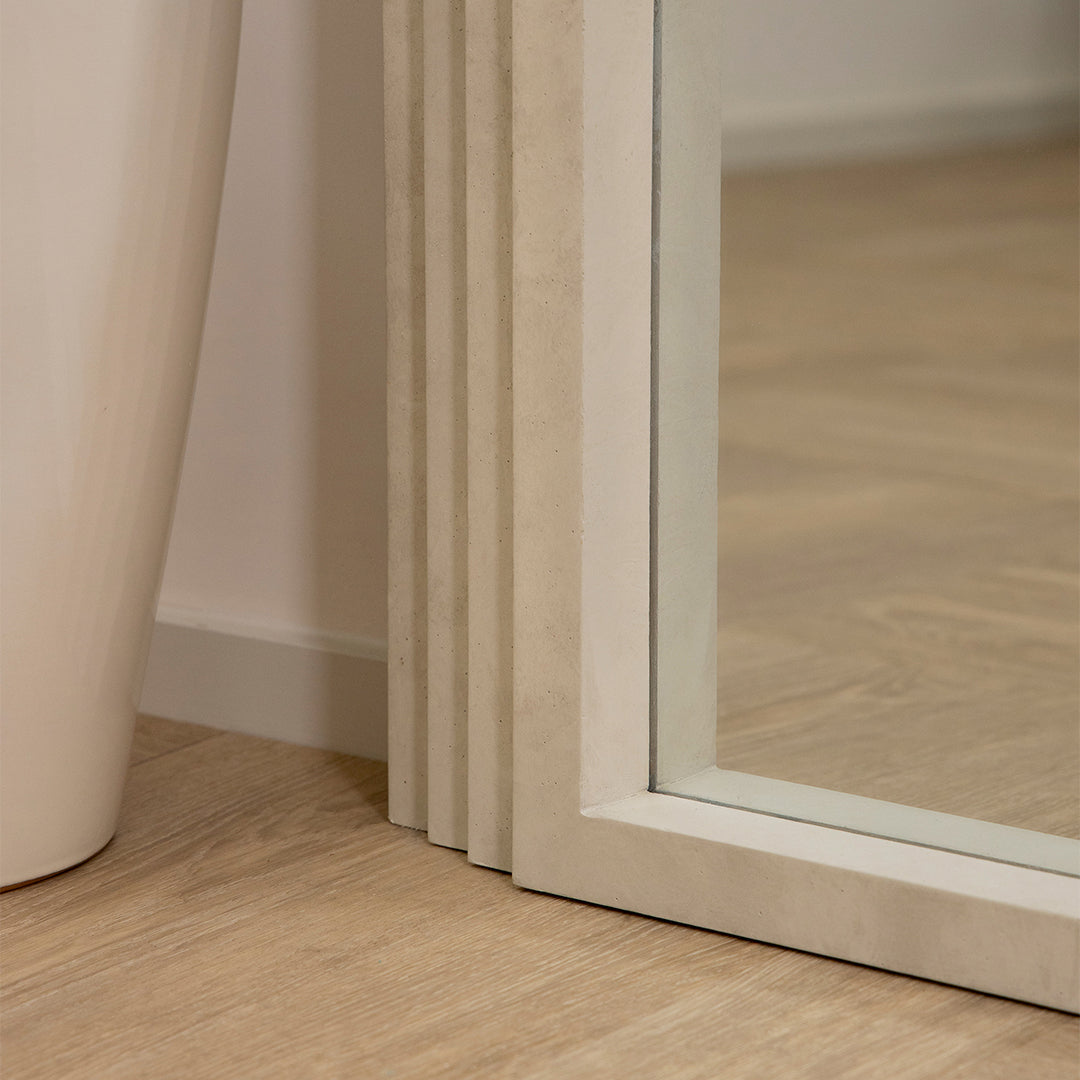 Luciana Large Arched Mirror - Industrial Concrete Texture - 180 cm x 110 cm