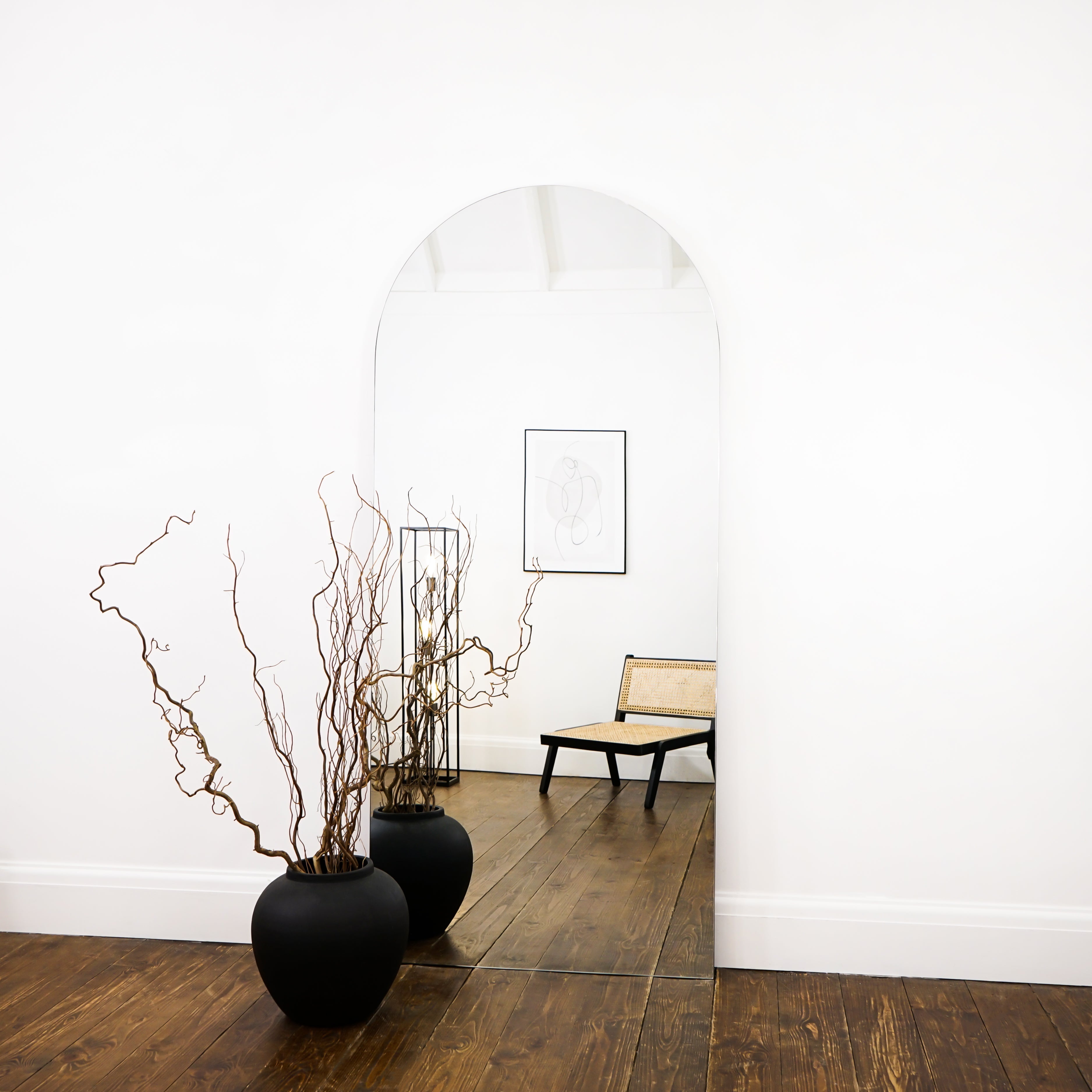 Specchio da parete senza cornice con bordo ad arco - A figura intera XL 179 x 80 cm