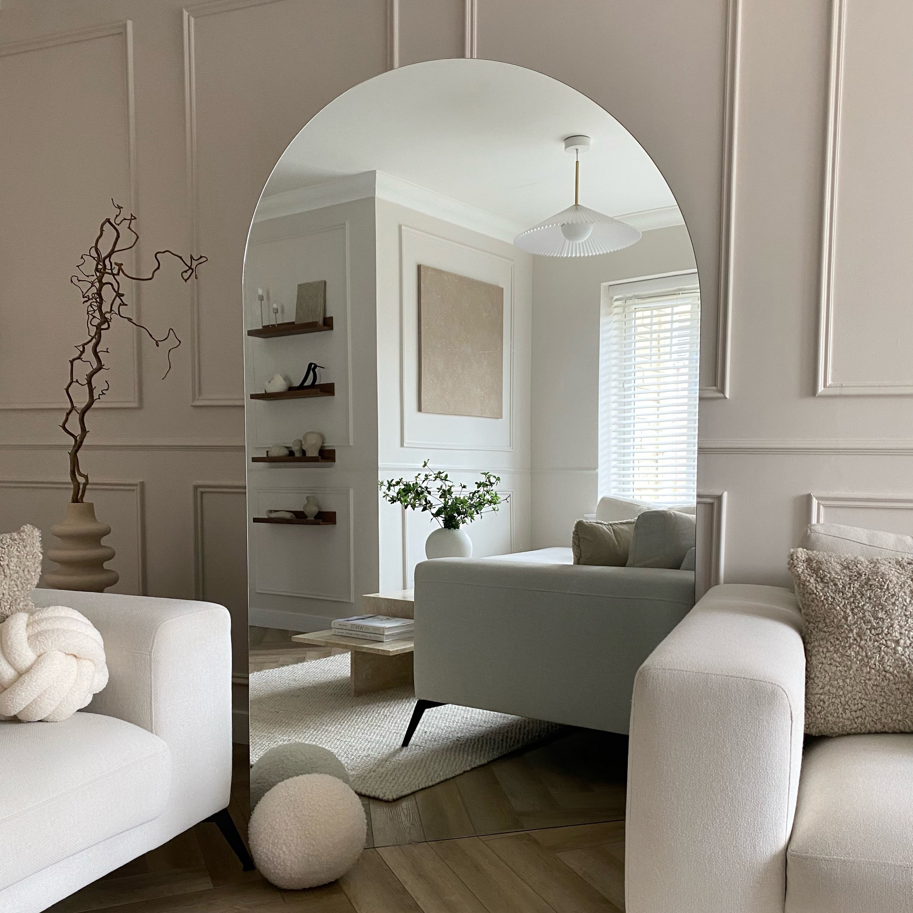 Edge XXL Frameless Arched Wall Mirror - Minimalist Luxury - 179 cm x 110 cm