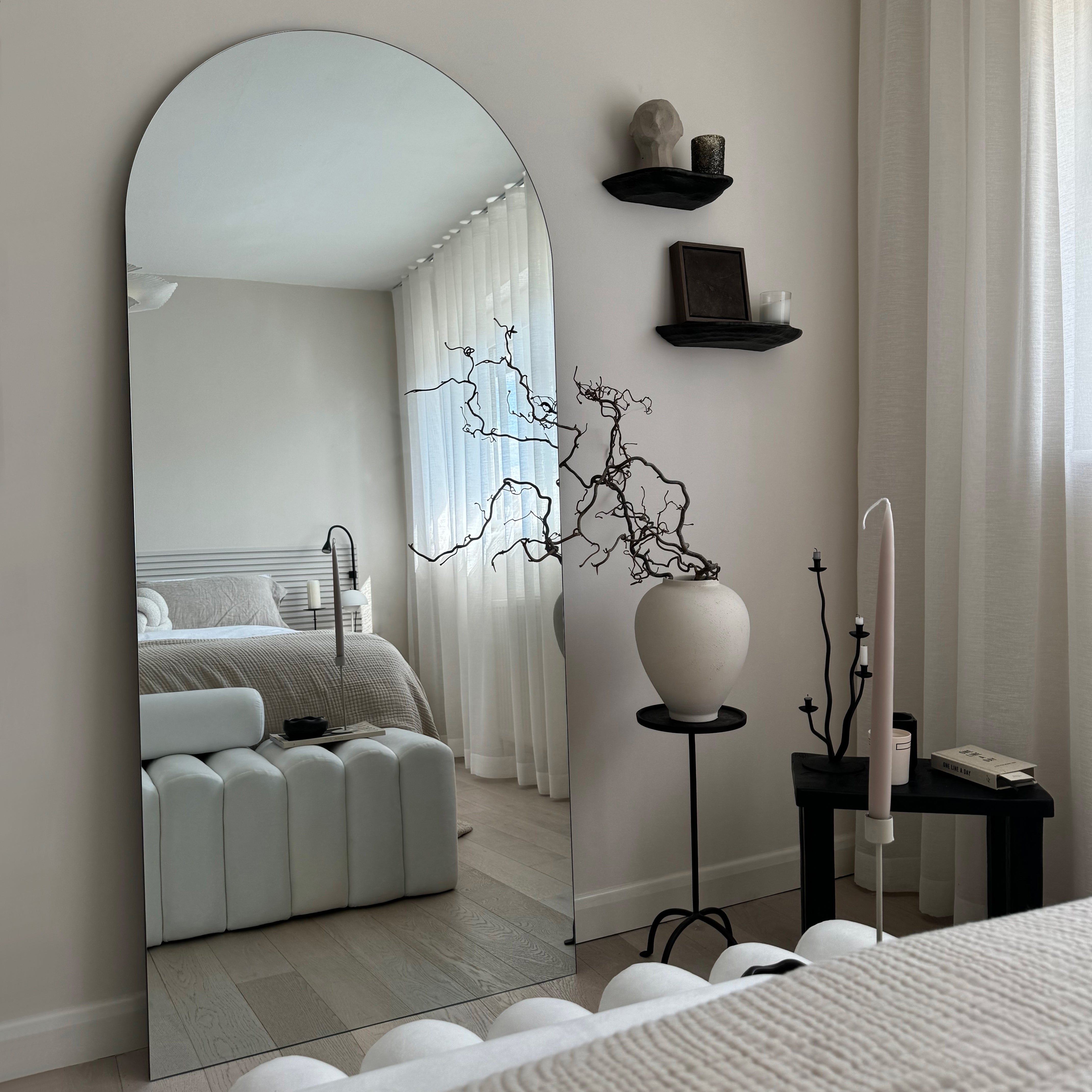 Frameless Arch Edge Wall Mirror - Full Length XL 179 x 80 cm
