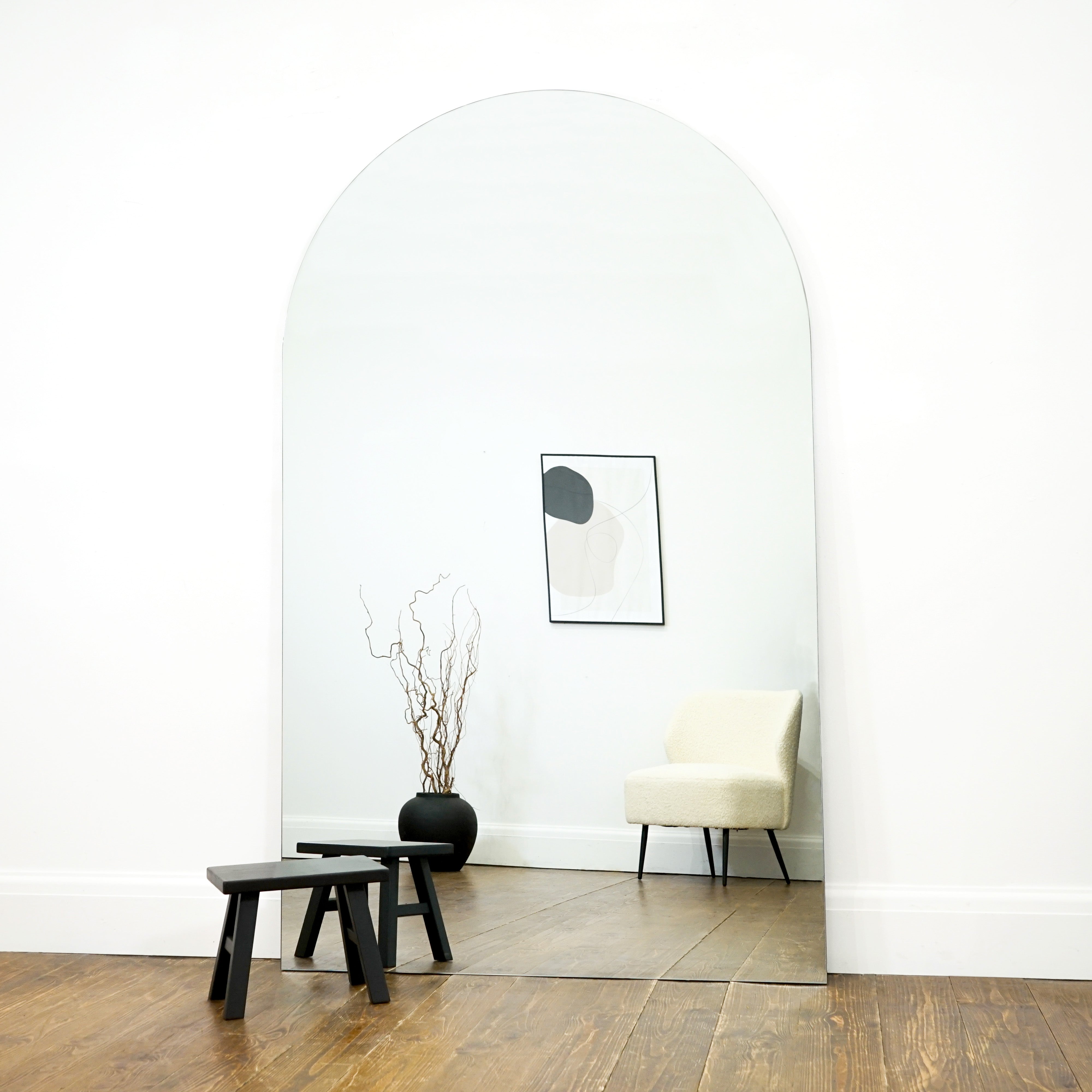 Edge XXL Frameless Arched Wall Mirror - Minimalist Luxury - 179 cm x 110 cm