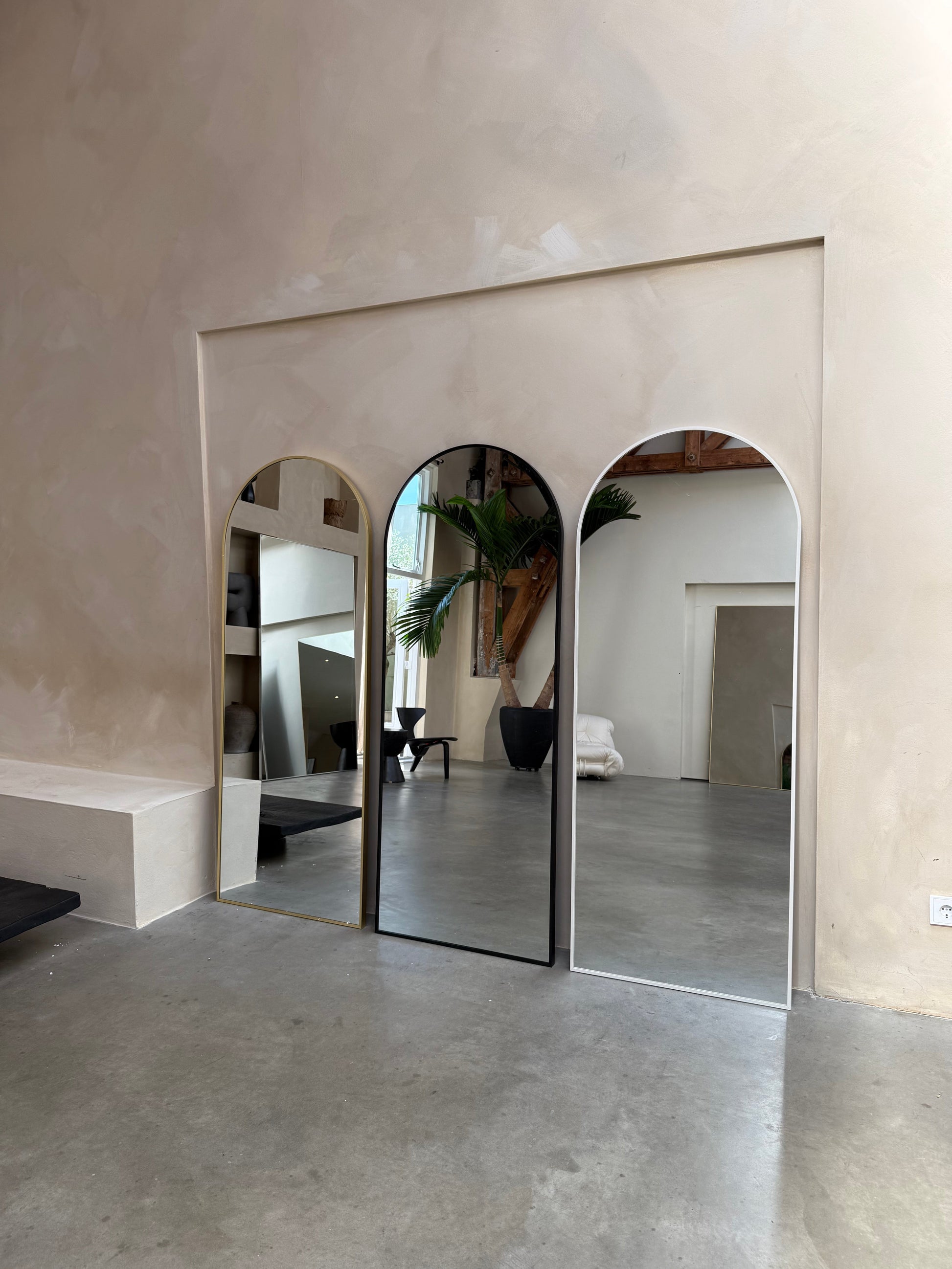 Mini Moon Loft Rectangular Wall Mirror - Gold, 180cm x 70cm Mirrorum