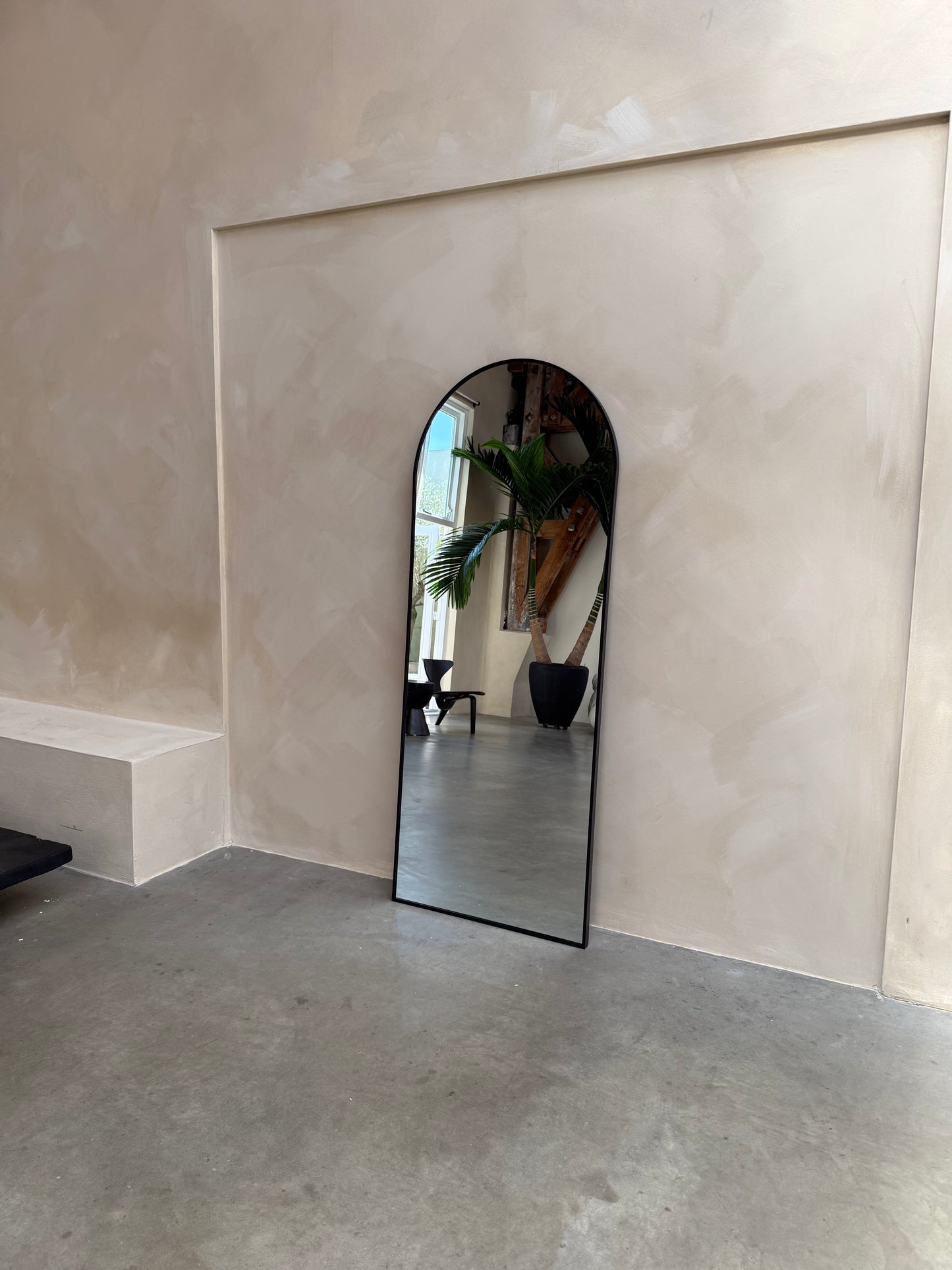 Moon Loft Rectangular Wall Mirror - Industrial Chic Style - 180cm x 70cm Black Mirrorum