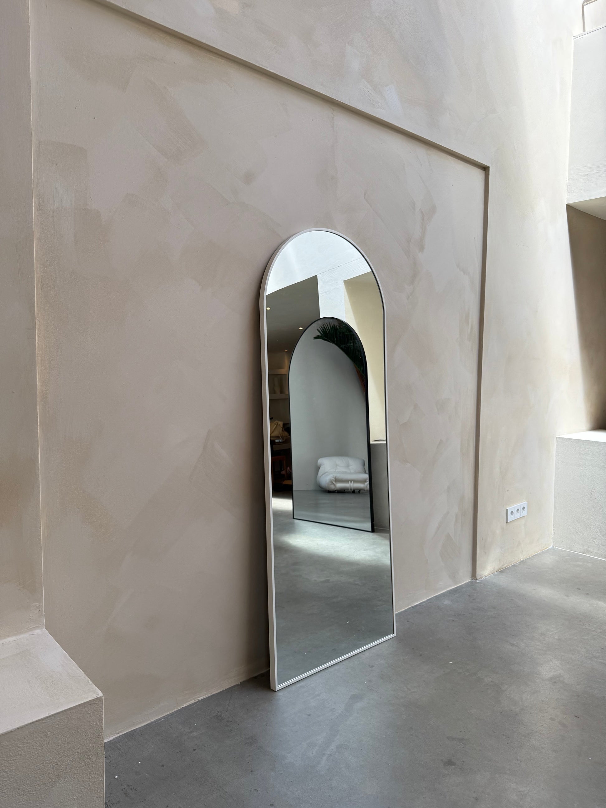 Mini Loft Moon Wall Mirror - Modern and Minimalist Design - 180cm x 70cm White Mirrorum