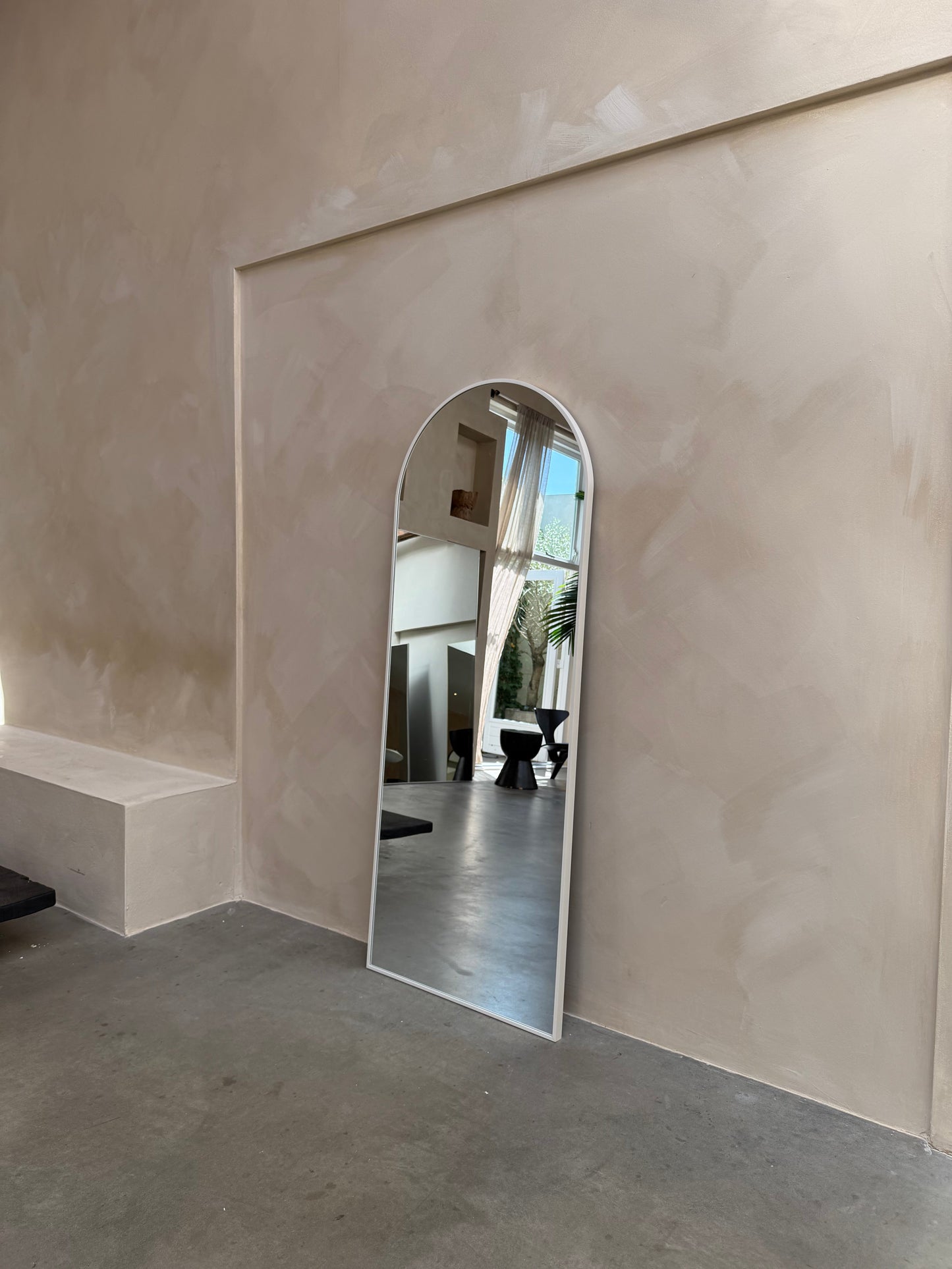 Mini Loft Moon Wall Mirror - Modern and Minimalist Design - 180cm x 70cm White Mirrorum