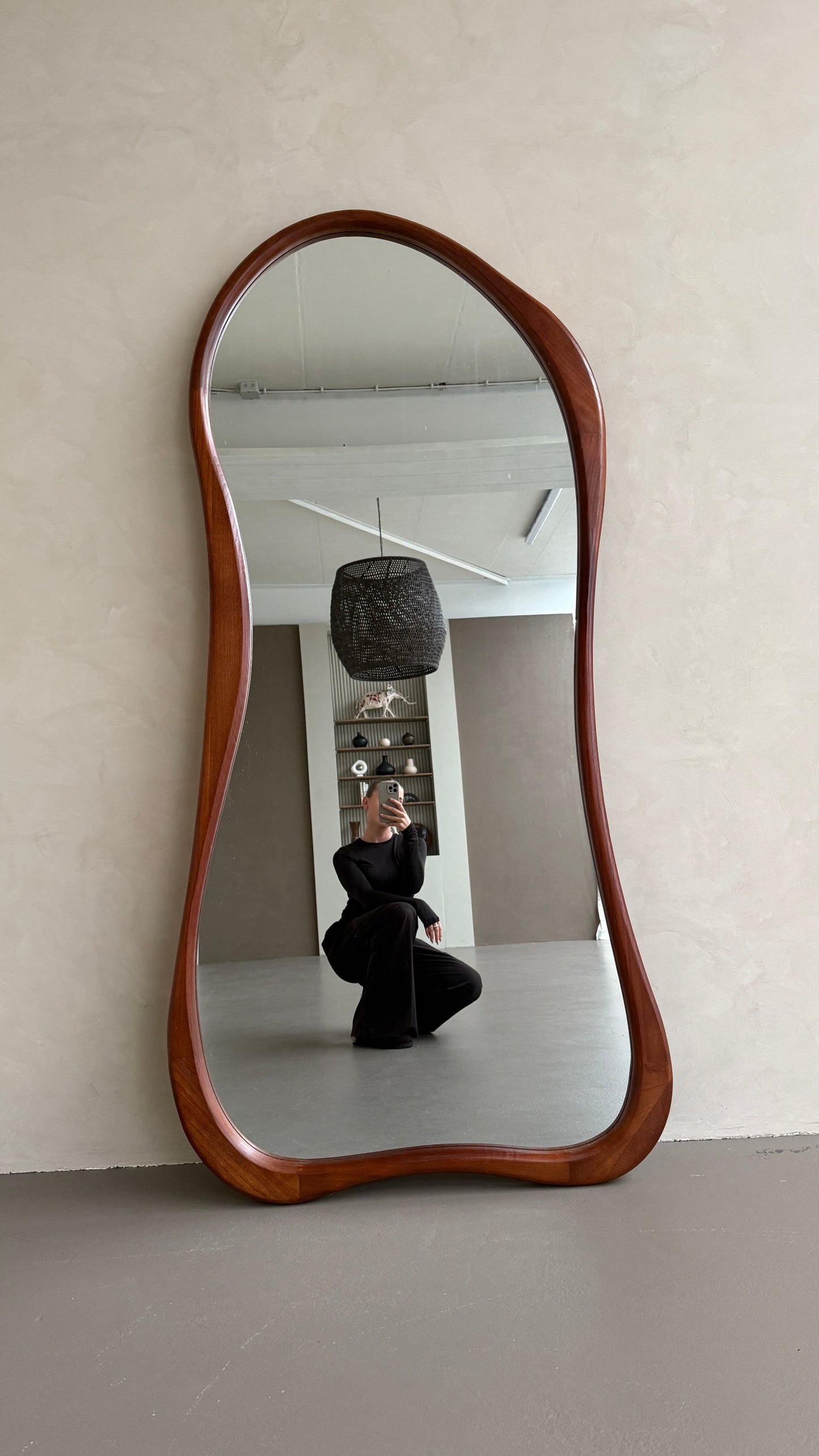 Mira Walnut Organic Wood Floor Mirror – 200 x 100 cm Mirrorum