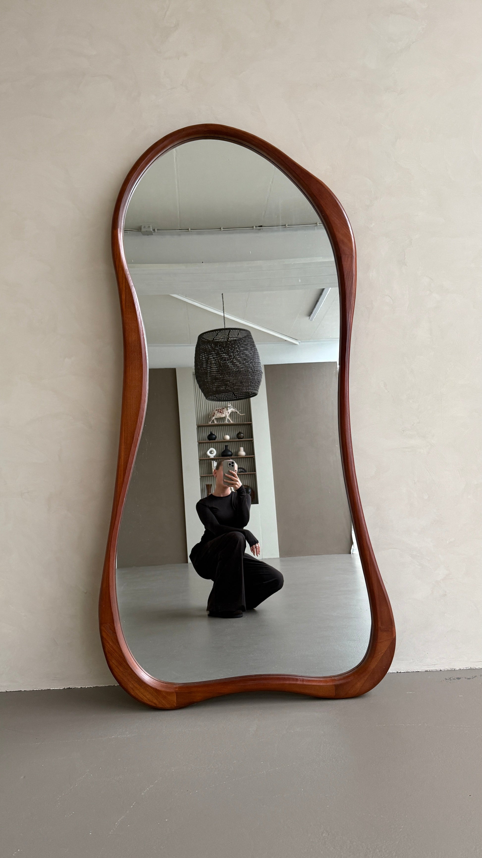 Mira Walnut Organic Wood Floor Mirror – 200 x 100 cm Mirrorum