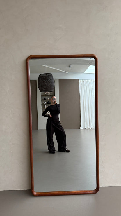 Elin Walnut – Rectangular Solid Wood Floor Mirror 200 x 100 cm Mirrorum