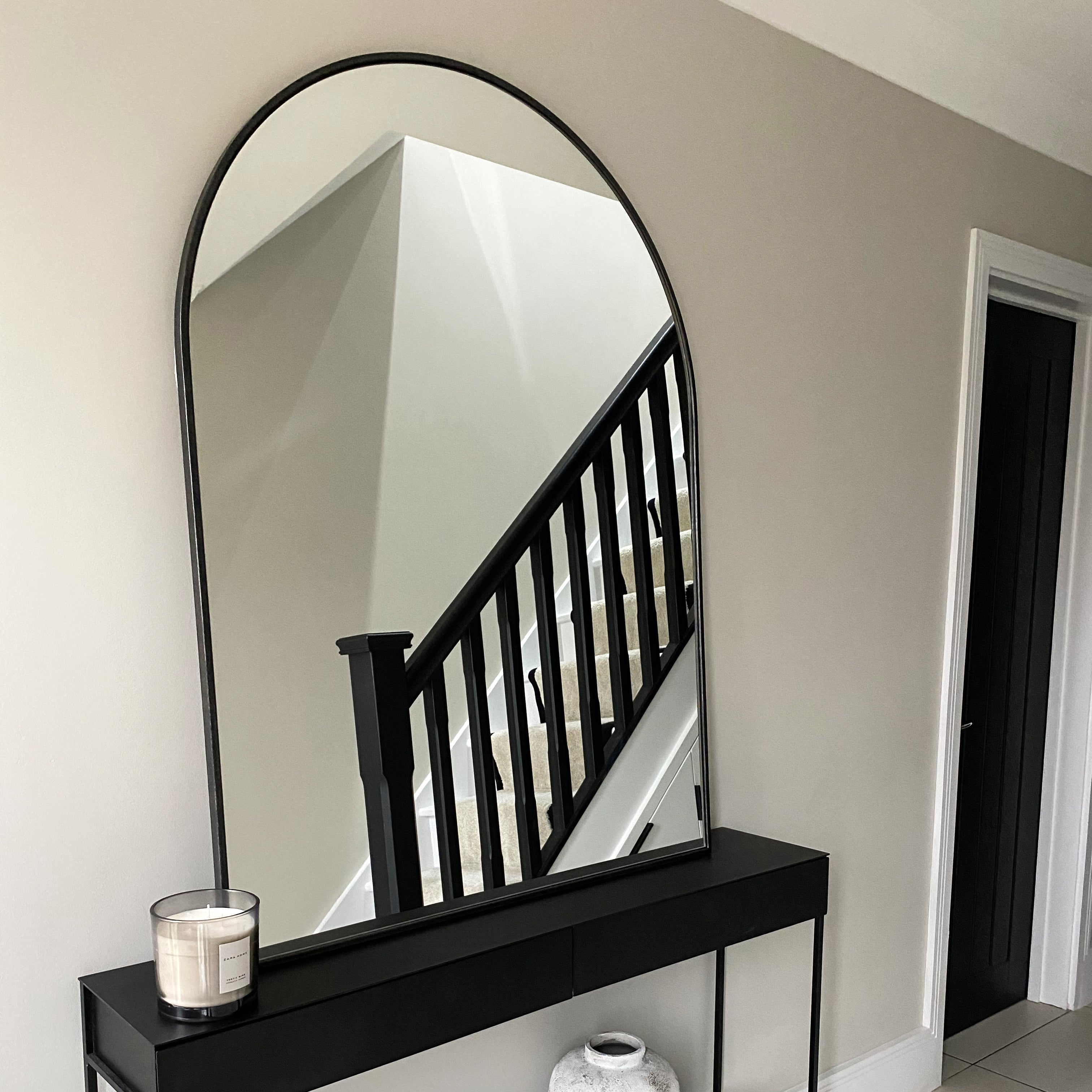 Arched Metal Frame Trumeau Mirror - Classic Matte Black (120 x 90 cm)