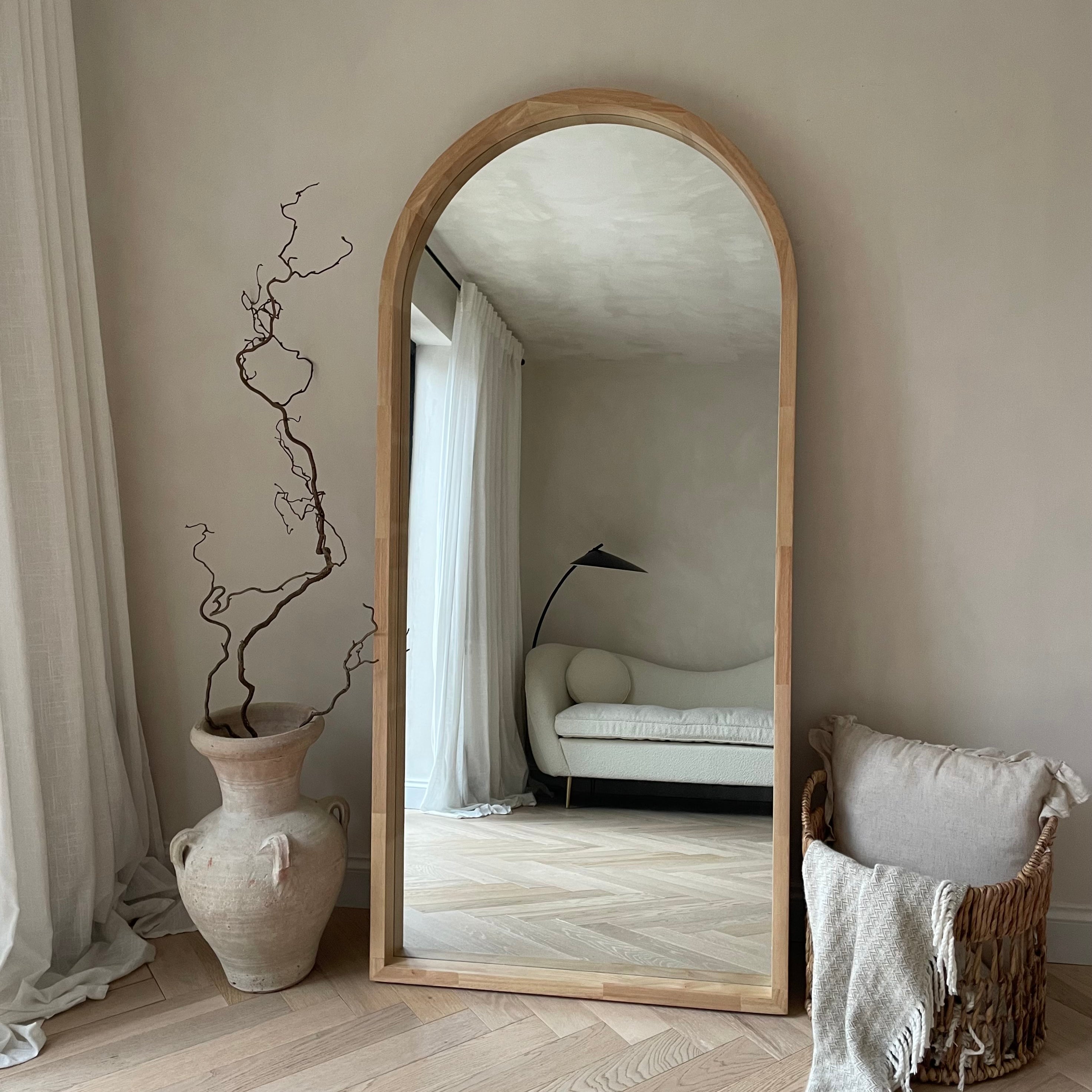 Specchio a Figura Intera Arco Lilia - Legno Naturale di Paulownia di Alta Qualità (170 x 80 cm)