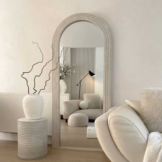 Luciana Arch Mirror - Luxury Concrete Finish Full-Length Arched Mirror (180x80 cm) Spiegel Weltt