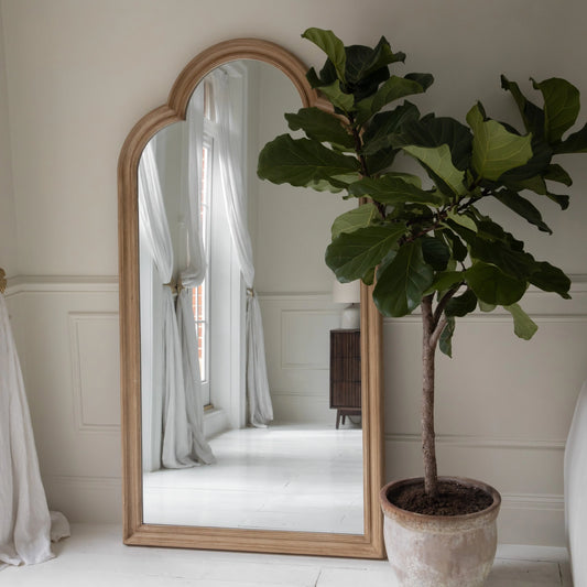 Melilla Arched Full-Length Mirror – Handcrafted Washed Wood Frame (190 x 99 cm) Spiegel Weltt