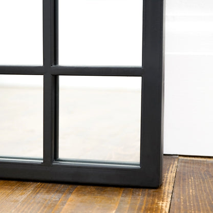 Bexley Full-Length Industrial Metal Wall Mirror - Matte Black - 180 x 70 cm Spiegel Weltt