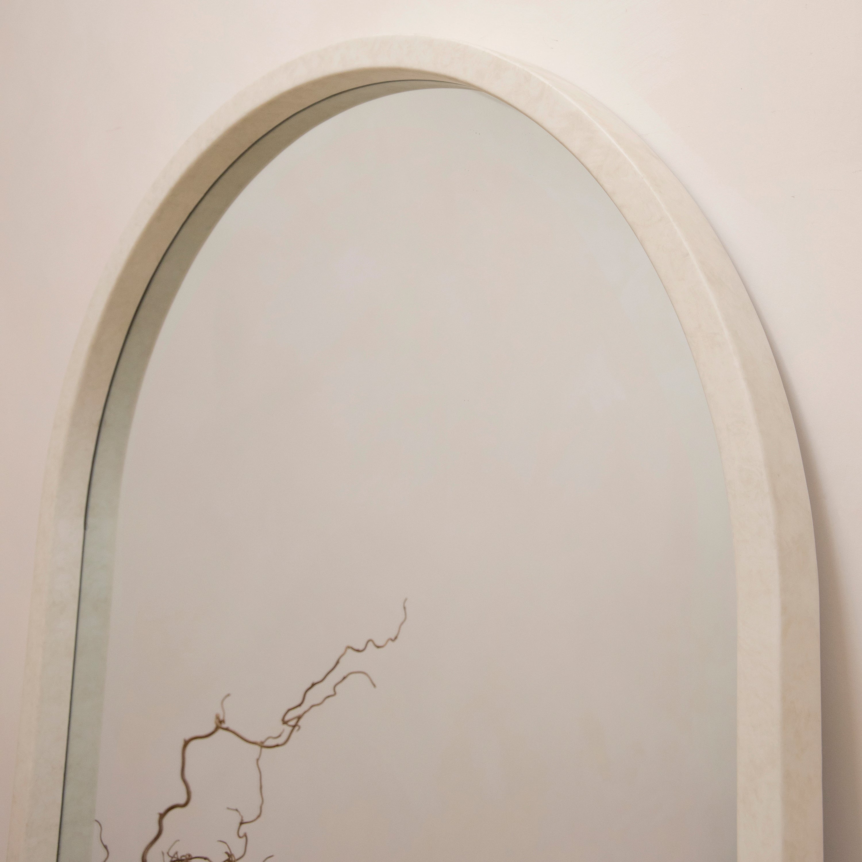 Tamara XL Arched Wall Mirror - Industrial Concrete Finish - 190 x 110 cm