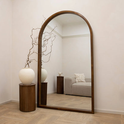 Tamara Arch Full-Length Solid Wood Mirror - Walnut Finish, 190 x 110 cm Spiegel Weltt