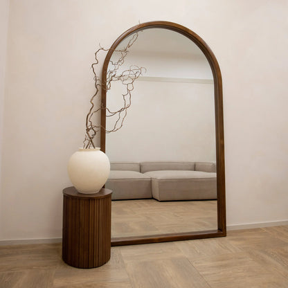 Tamara Arch Full-Length Solid Wood Mirror - Walnut Finish, 190 x 110 cm Spiegel Weltt