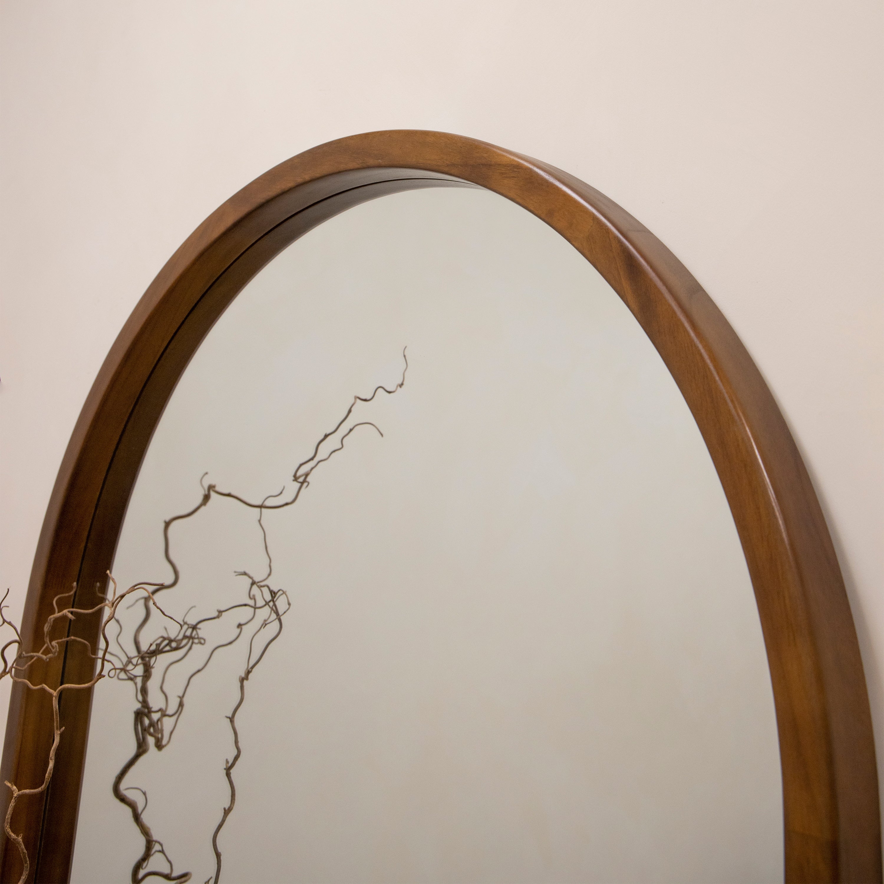 Tamara Arch Full-Length Solid Wood Mirror - Walnut Finish, 190 x 110 cm