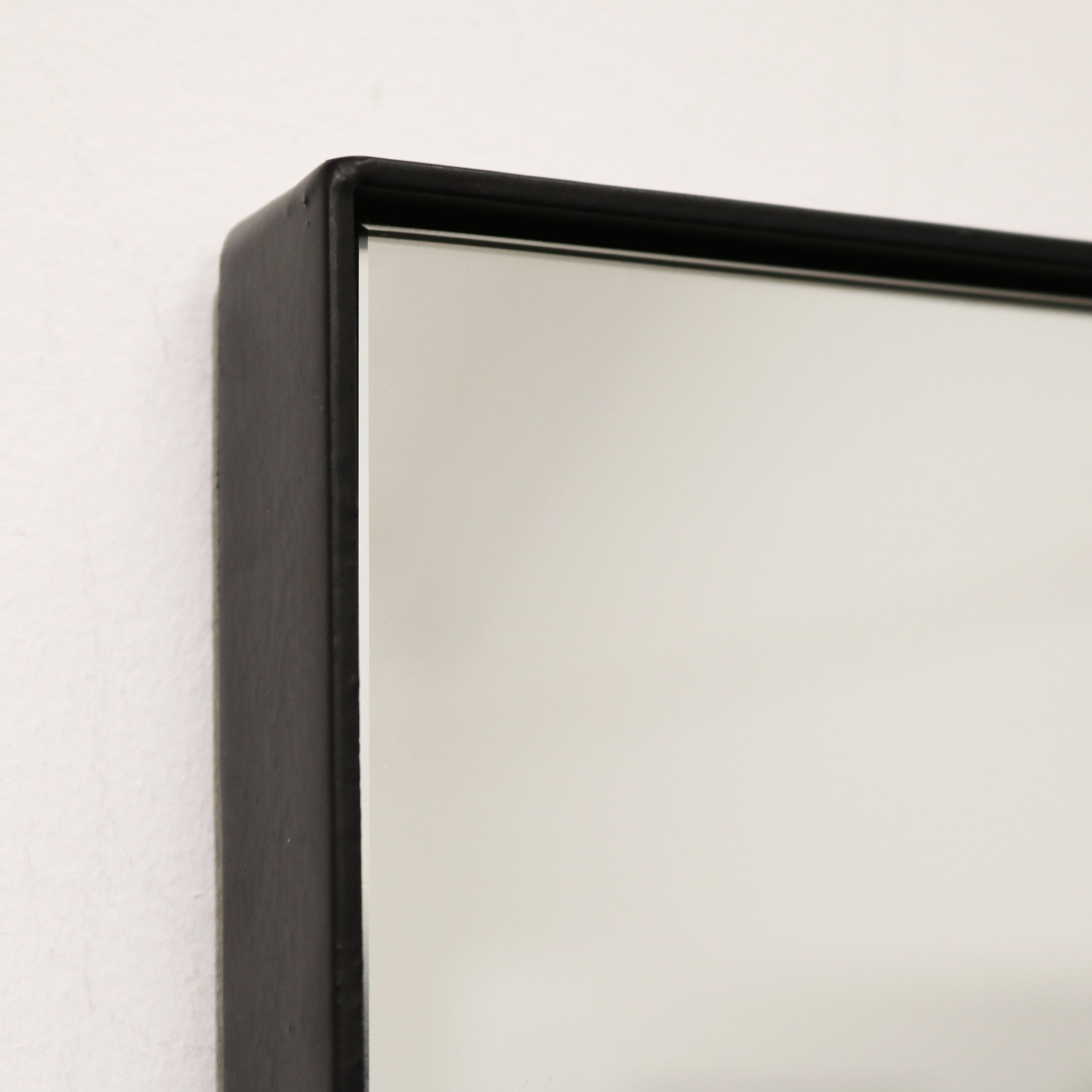 Theo Full-Length Rectangular Mirror 179 x 80 cm - Industrial Matte Black Metal Frame