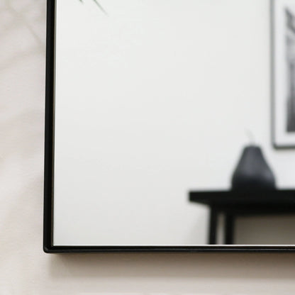 Theo Full-Length Rectangular Mirror 179 x 80 cm - Industrial Matte Black Metal Frame Spiegel Weltt