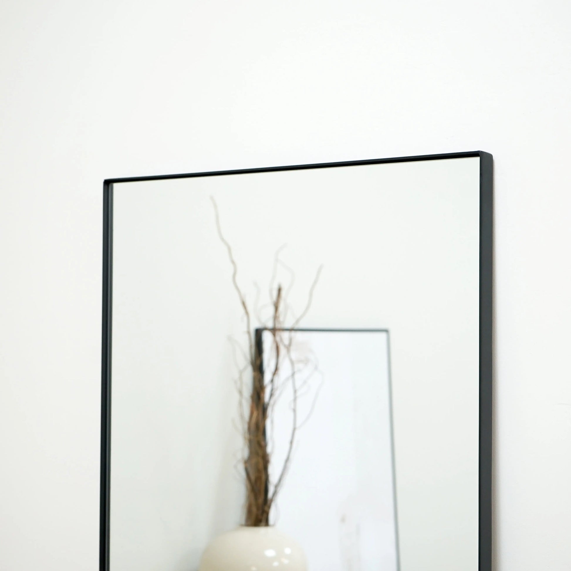 Theo Full Length Industrial Rectangular Mirror - Matte Black Metal - 179 x 60 cm Spiegel Weltt