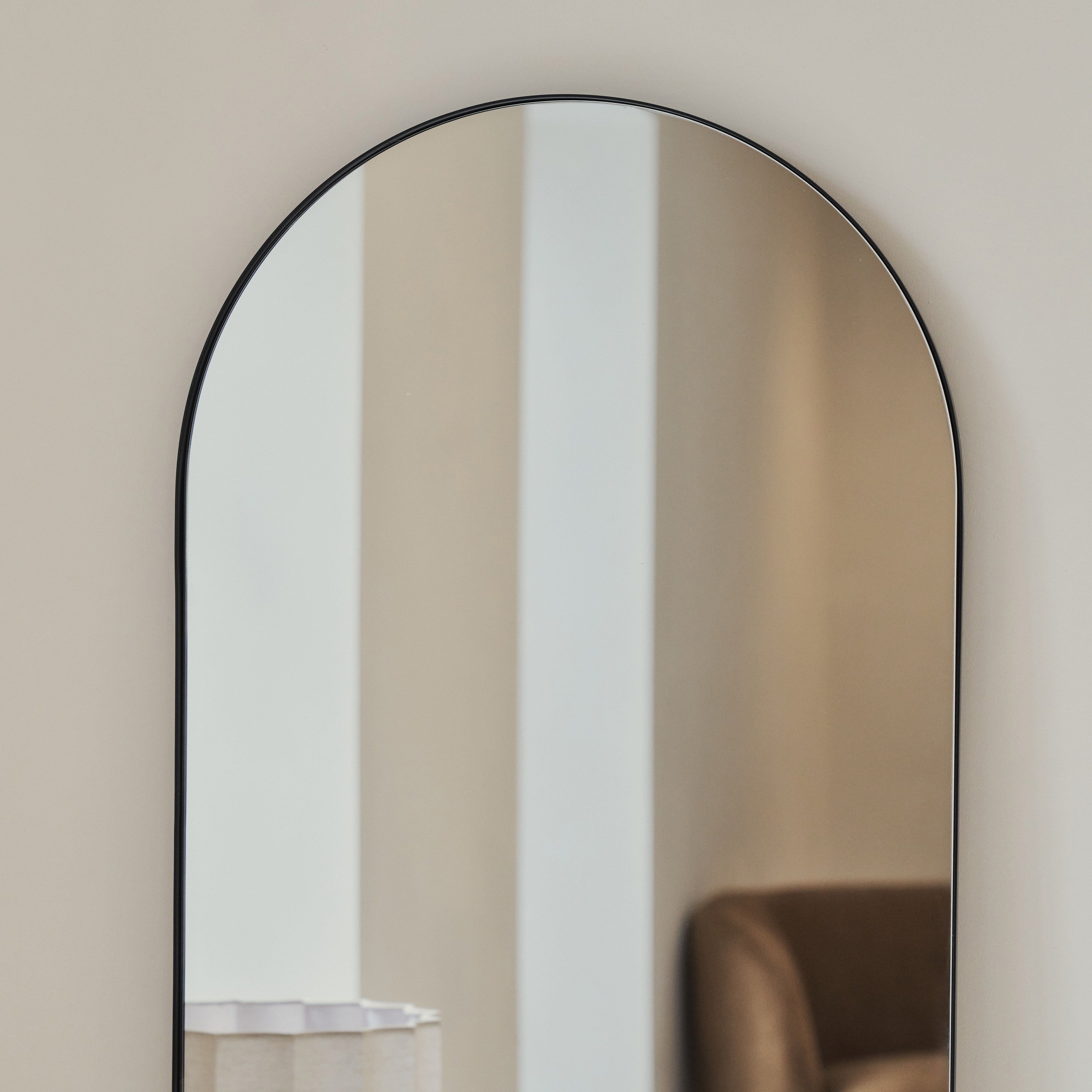 Theo Arched Full-Length Mirror with Premium Metal Frame - Industrial Design 160 x 50 cm