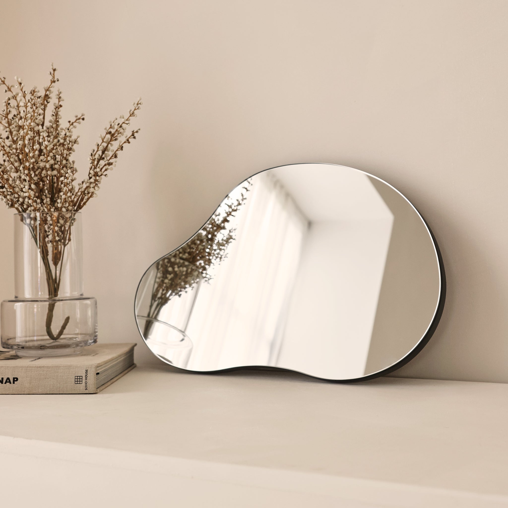 Edge Organic Irregular Wall Mirror - Modern Asymmetrical Frameless Decor - 45 x 30 cm