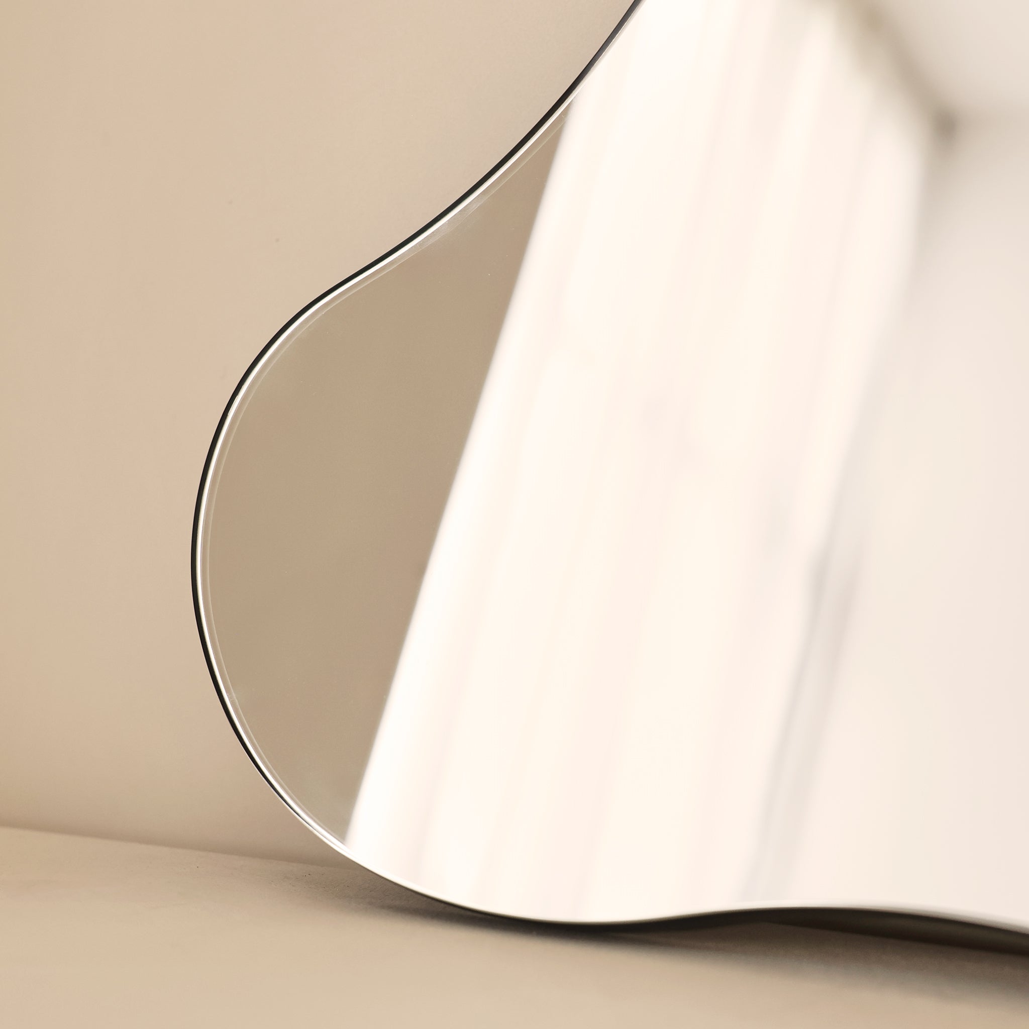 Edge Organic Irregular Wall Mirror - Modern Asymmetrical Frameless Decor - 45 x 30 cm