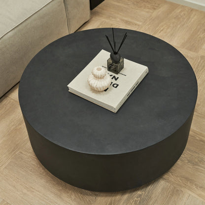 Angelo Round Coffee Table - Natural Black Onyx Minimalist Coffee Table Spiegel Weltt
