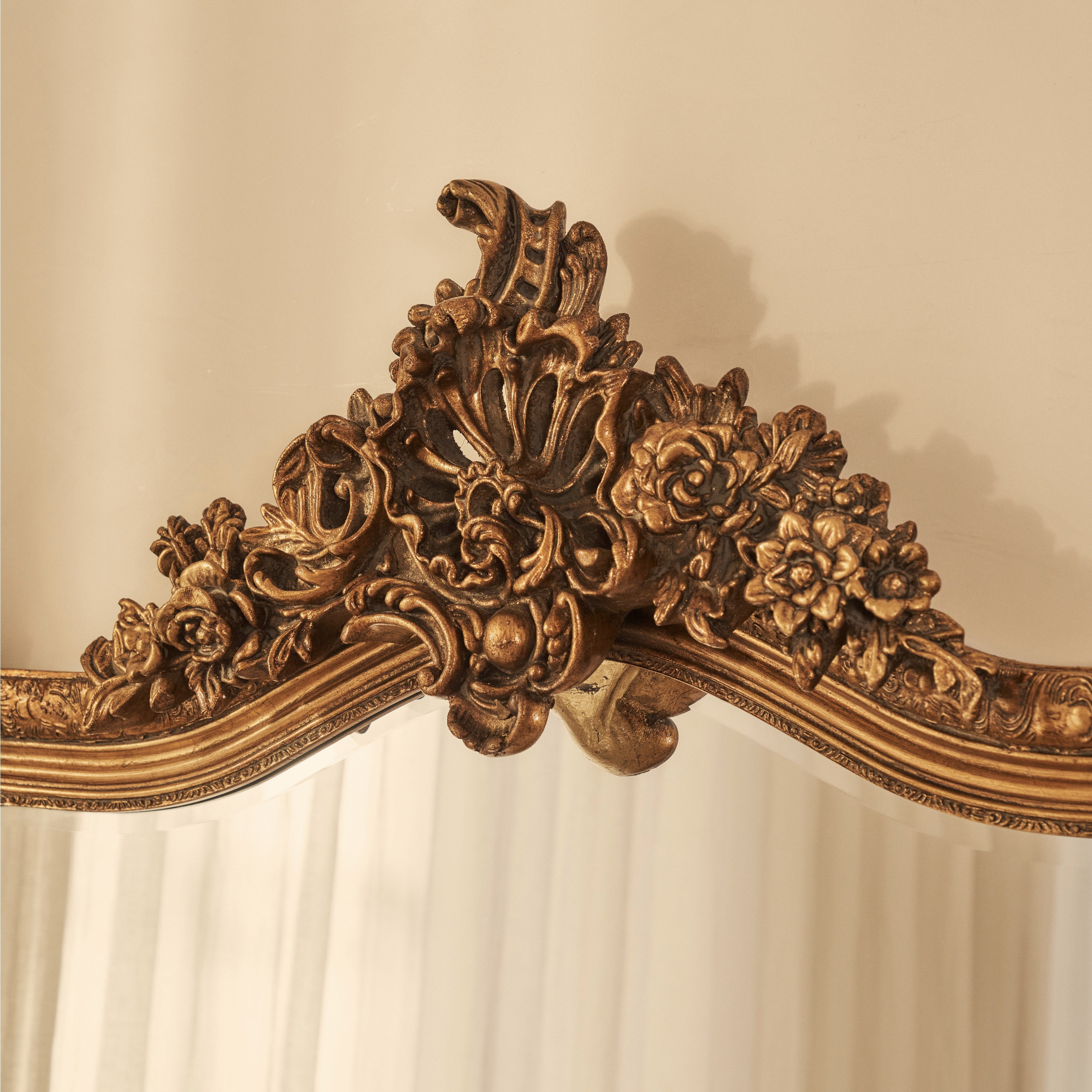 Francesca Arched Wall Mirror – Classic French Style Ornate Gold Frame – 185 x 100 cm